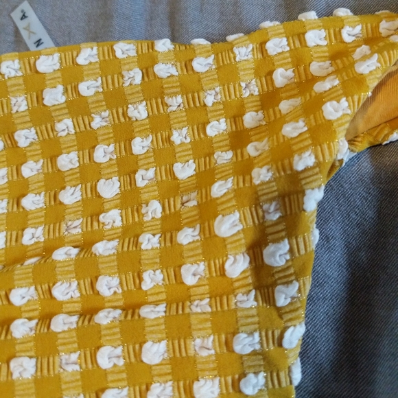 Vitamin A Moss Top Carmen Bottom Check Bikini Set Vichy Marigold Swimsuit - Picture 4 of 5